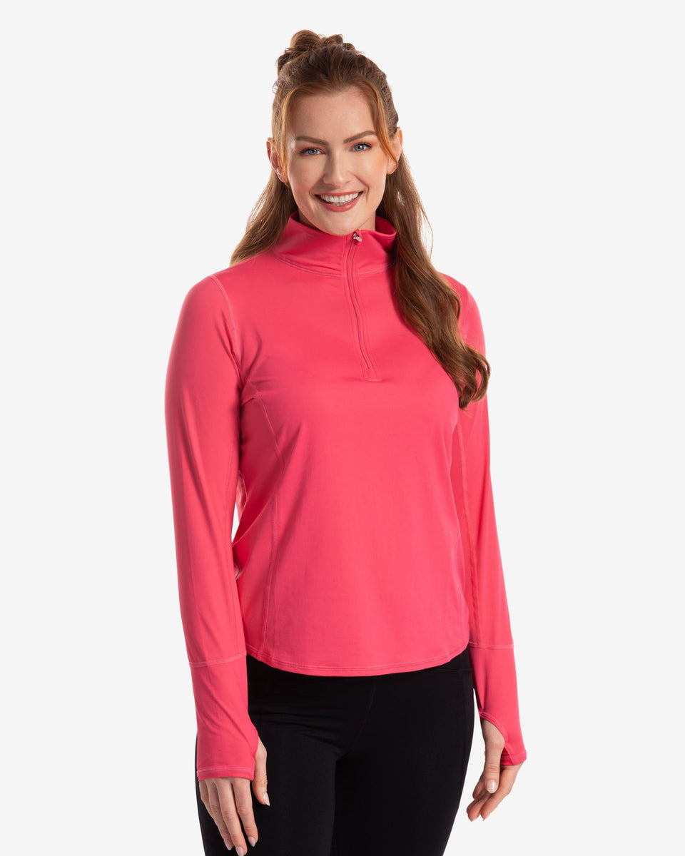 Women's Mock Zip Long Sleeve Shirt Relaxed | BloqUV