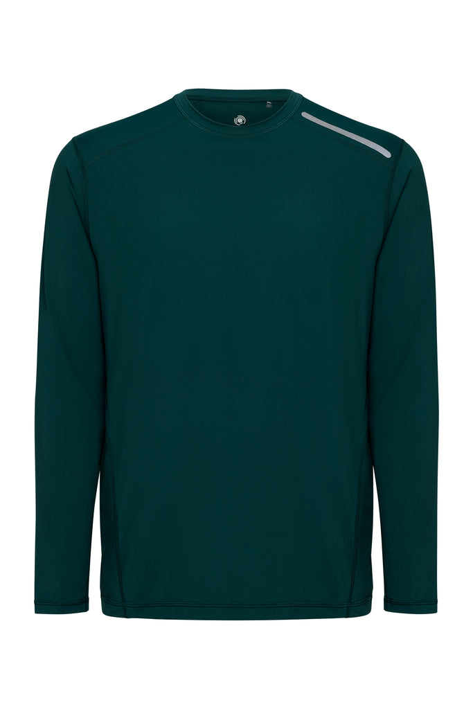 Green long-sleeve shirt on a white background