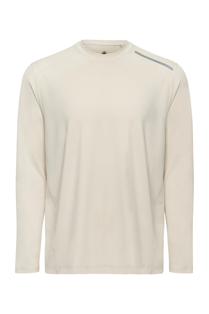 Beige long-sleeve shirt on a white background