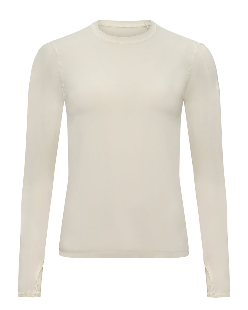 Beige long-sleeve shirt on a white background
