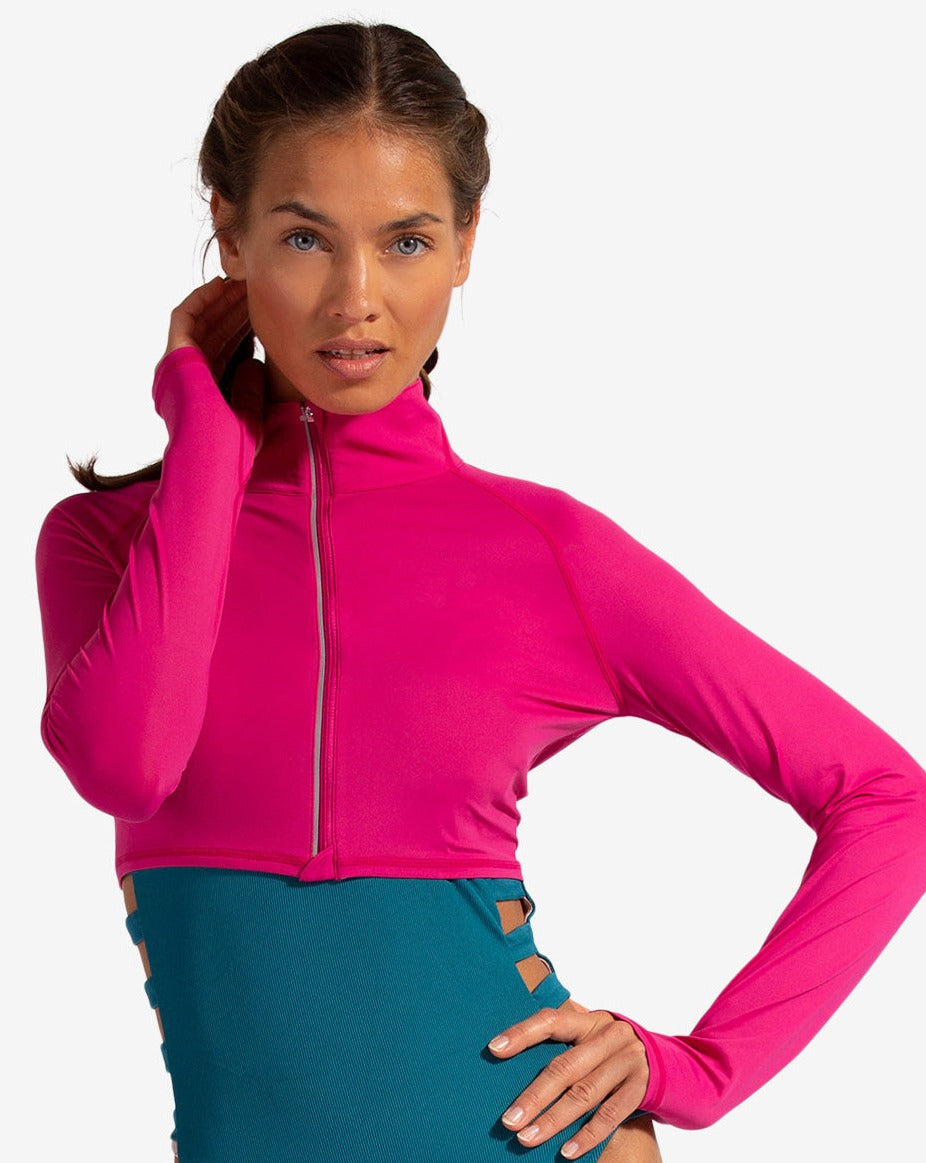 Women's Full Zip Crop Top – Clearance | BloqUV