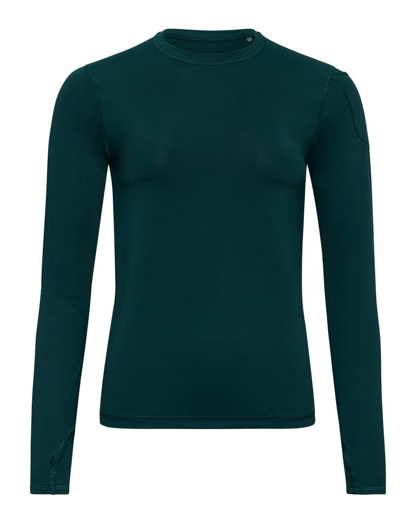 Green long-sleeve shirt on a white background