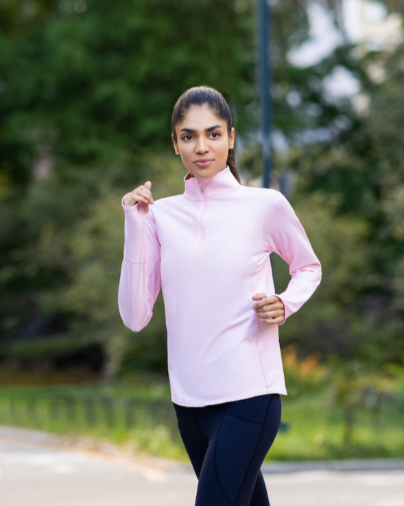 Women's Mock Zip Long Sleeve Shirt Relaxed | BloqUV