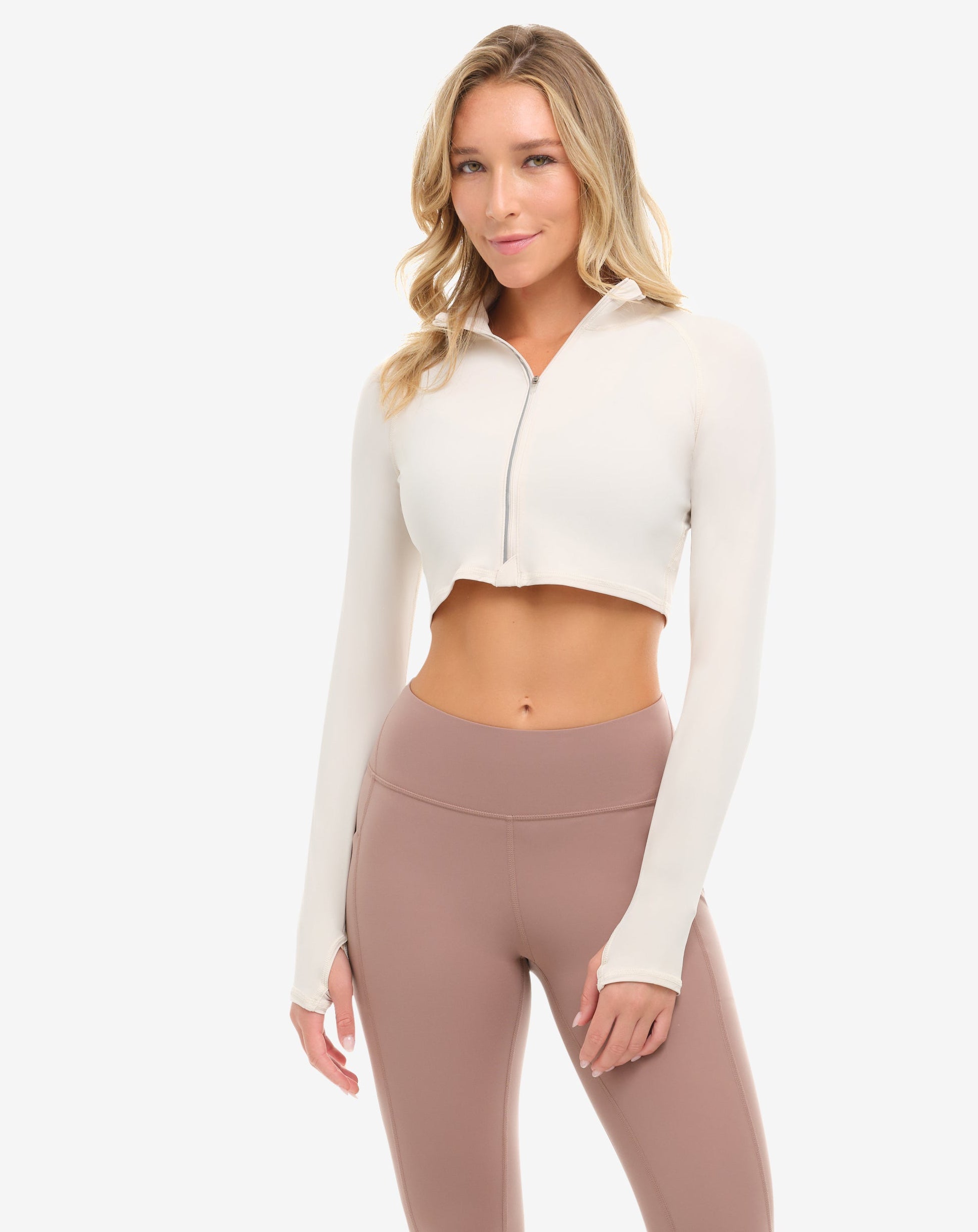 Women's UPF 50+ Sun Protective Full Zip Crop Top | BloqUV