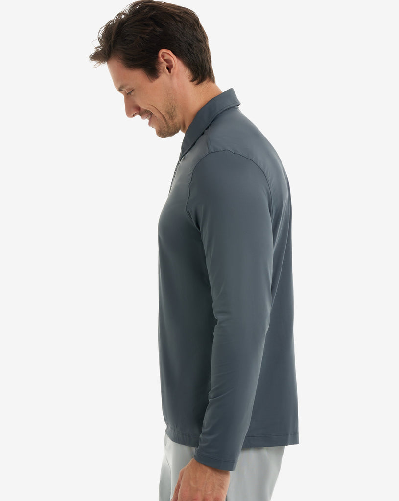 Man wearing long sleeve collared shirt in smoke. (Style 12004) - BloqUV