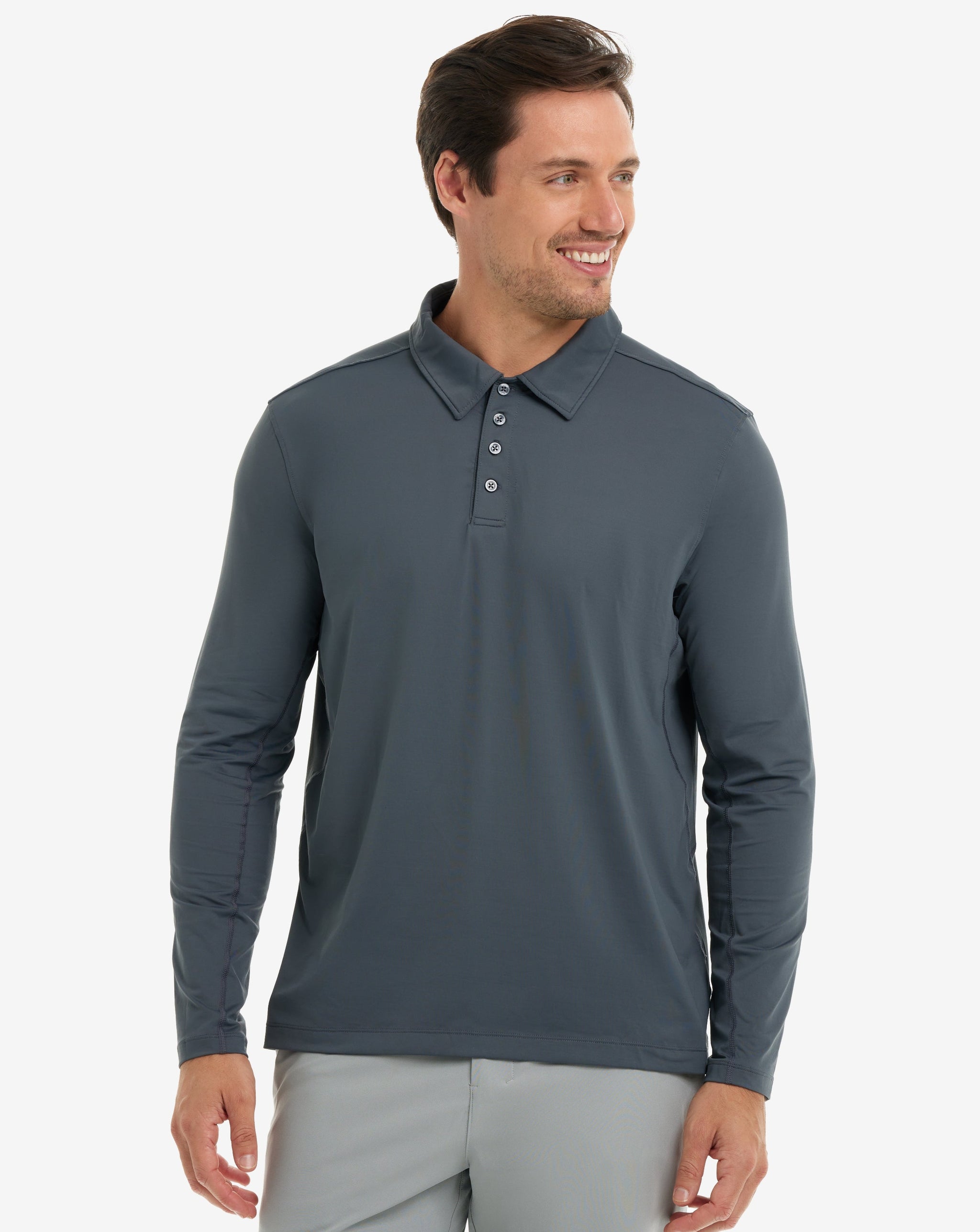 Men's Long Sleeve Collared Shirt – Travel-Ready Style for Sunny