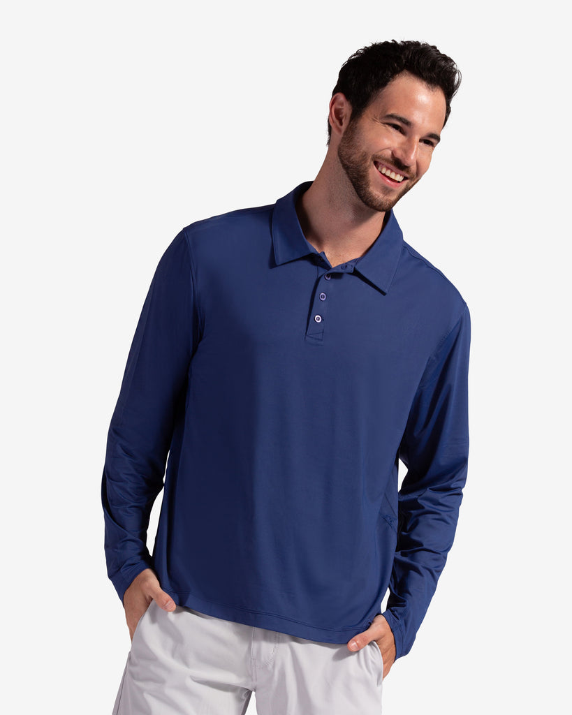 CLEARANCE - MEN'S LONG SLEEVE COLLARED SHIRT (12004P) - BloqUV